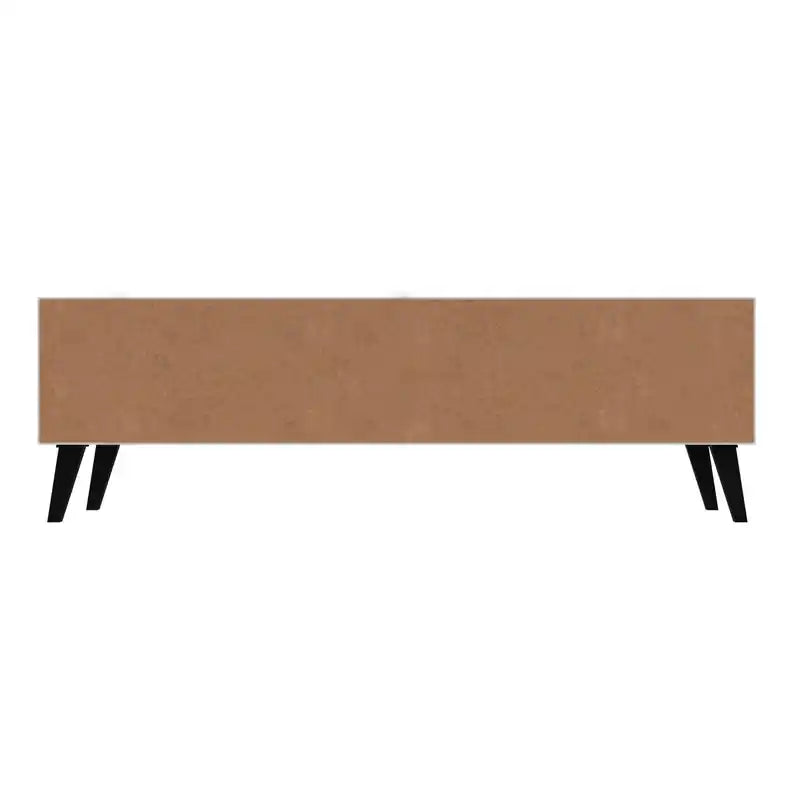 Manhattan Comfort Doyers 62.20 Mid-Century Modern TV Stand - White & Marble Stamp