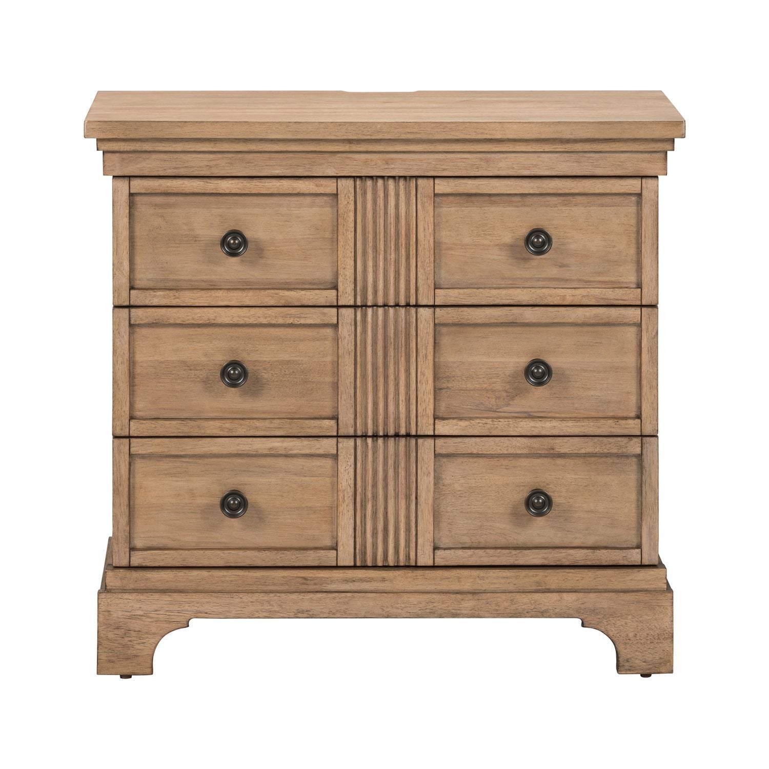 Table de chevet avec tiroirs Caractéristiques du produit Beige Bouton en laiton Glissières métalliques latérales (45 mm) Feutre de qualité supérieure