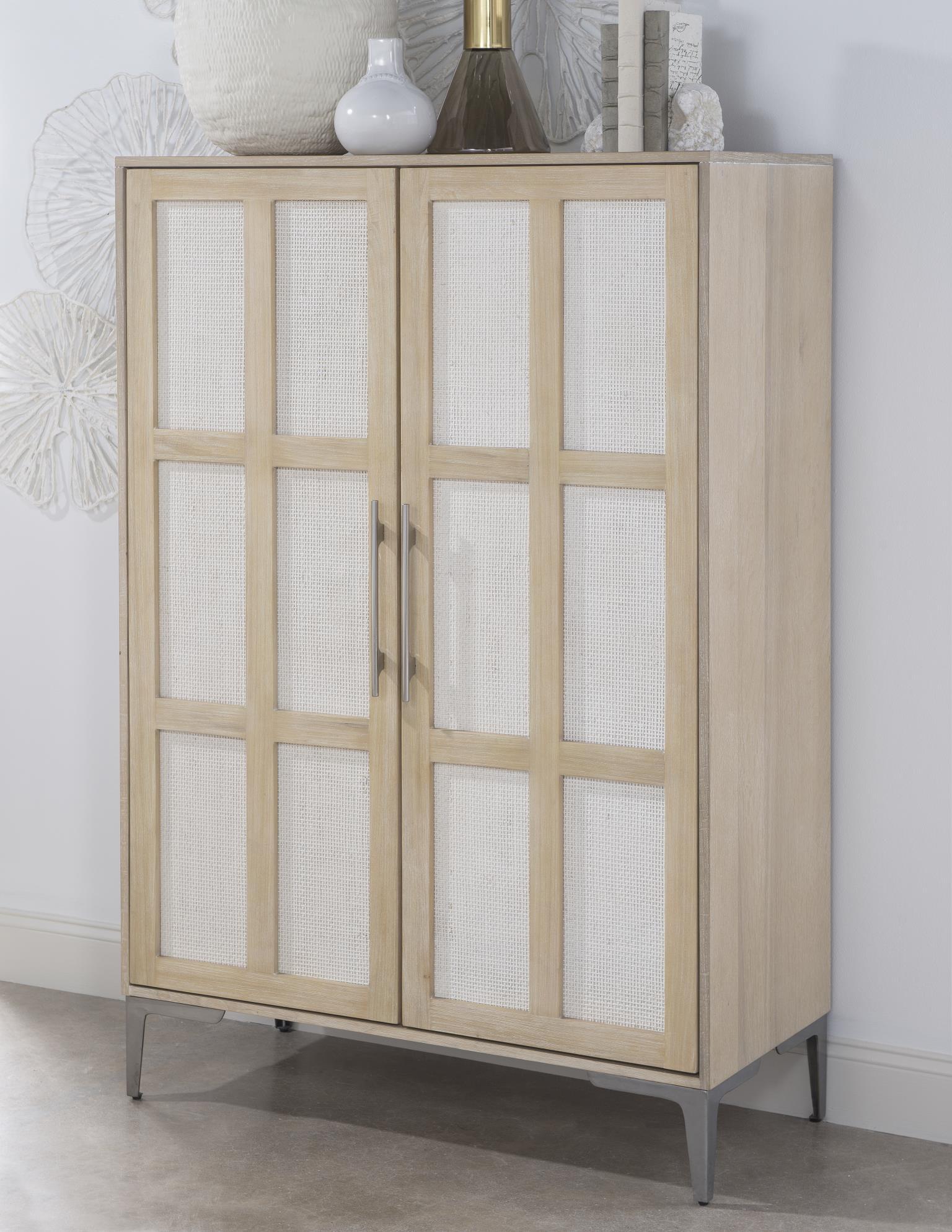 Armoire Beige product Features Select Hardwoods w/ Quartered Ash & Faux Linen Materials Mixed