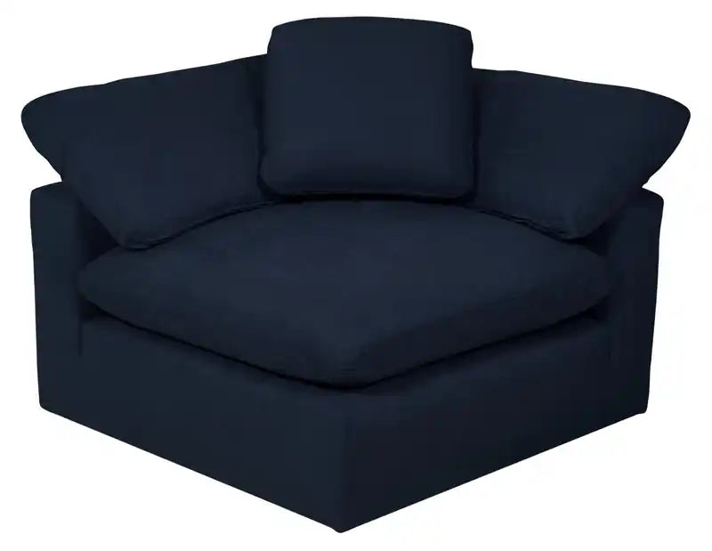 Eclipse Modular 43 Linen-Look Fabric Corner Chair with Reversible Feather Down Cushions - Slate Grey