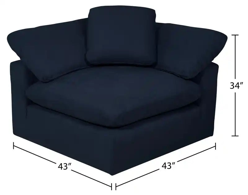 Eclipse Modular 43 Linen-Look Fabric Corner Chair with Reversible Feather Down Cushions - Slate Grey