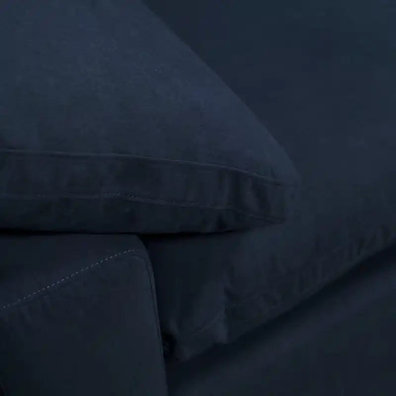 Eclipse Modular 43 Linen-Look Fabric Corner Chair with Reversible Feather Down Cushions - Slate Grey