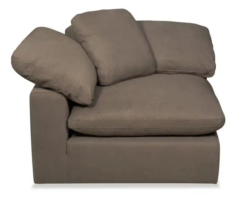 Eclipse Modular 43 Linen-Look Fabric Corner Chair with Reversible Feather Down Cushions - Slate Grey