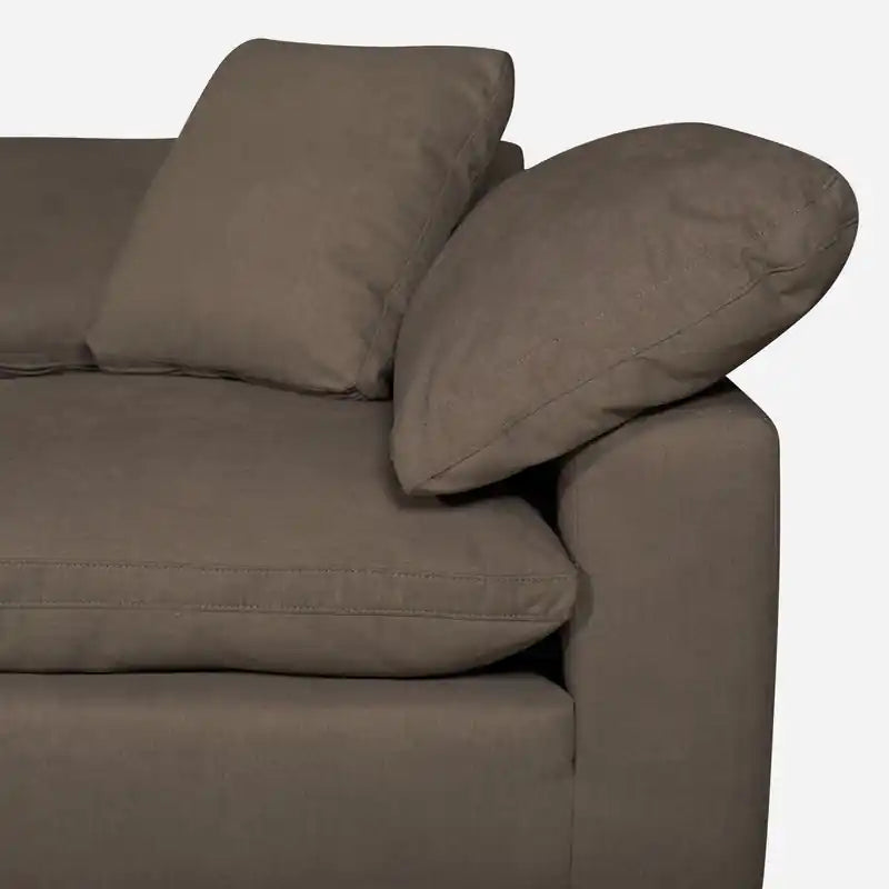 Eclipse Modular 43 Linen-Look Fabric Corner Chair with Reversible Feather Down Cushions - Slate Grey
