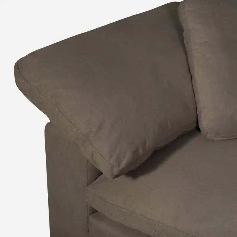 Eclipse Modular 43 Linen-Look Fabric Corner Chair with Reversible Feather Down Cushions - Slate Grey