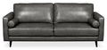 Edge 86 Genuine Leather Sofa with Wood Legs and Removable Back Cushions