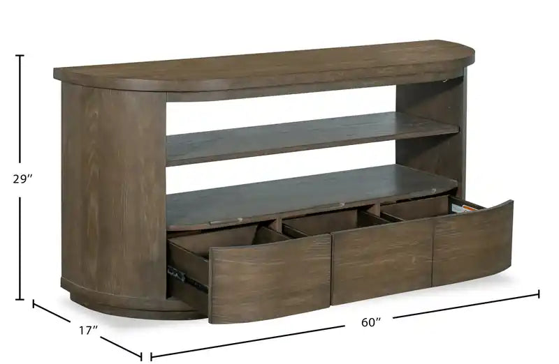 Eldon 60 Modern Round Solid Wood Sofa Table with Storage - Porpoise