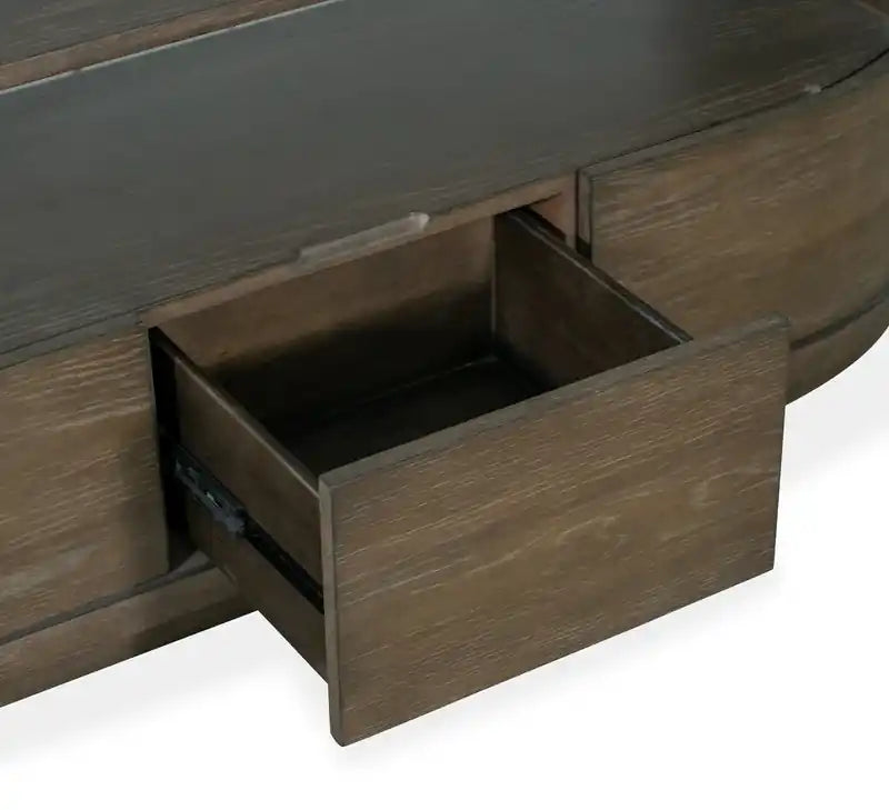 Eldon 60 Modern Round Solid Wood Sofa Table with Storage - Porpoise