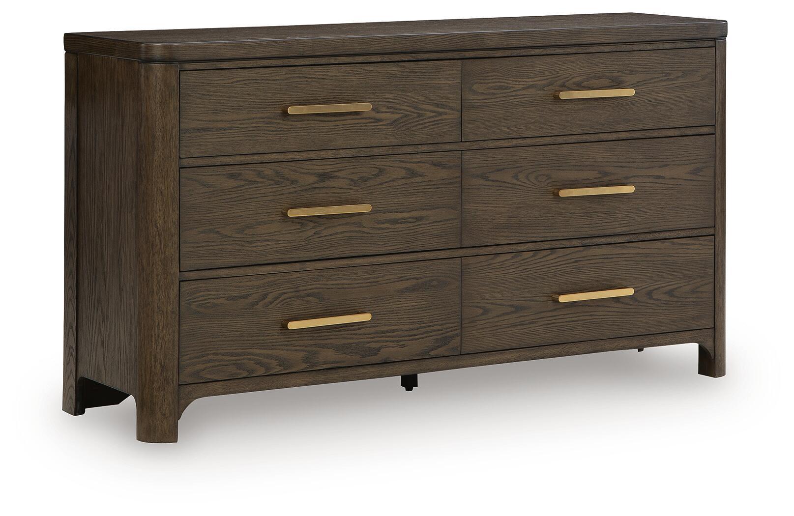 Dresser in a rich wood tone, this dresser is an expertly crafted balance of luxury and