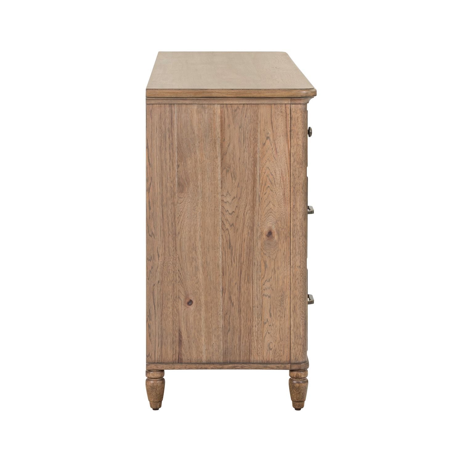 6 Chest Brown product Features Brass Bar Pull & Knob Hardware Simplified Step Moldings