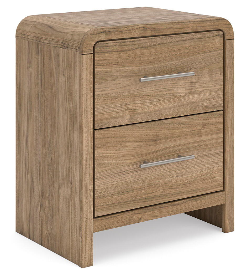 Deux tables de chevet de couleur marron naturel, dimensions intérieures supplémentaires (2) : 0 Caractéristiques du produit Fabriquées avec un matériau conçu