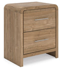 Deux tables de chevet de couleur marron naturel, dimensions intérieures supplémentaires (2) : 0 Caractéristiques du produit Fabriquées avec un matériau conçu