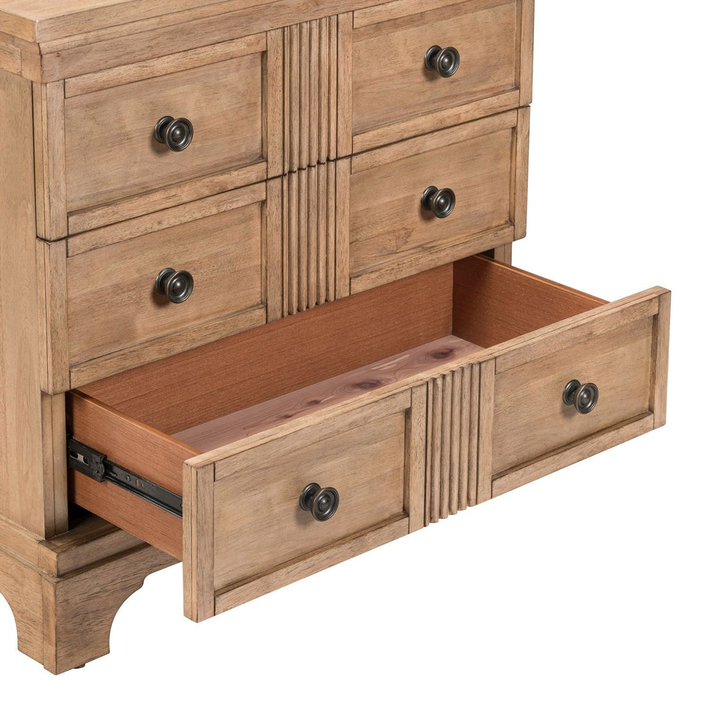 Table de chevet avec tiroirs Caractéristiques du produit Beige Bouton en laiton Glissières métalliques latérales (45 mm) Feutre de qualité supérieure