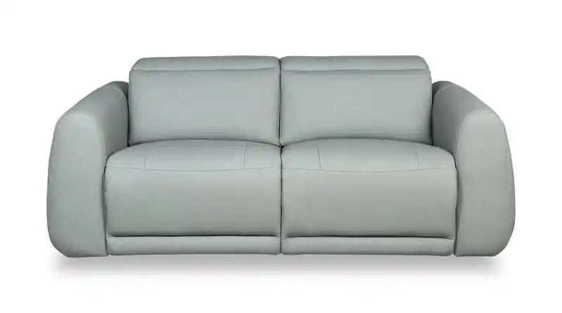 Gianna 76 Genuine Leather Power Reclining Sofa with Power Headrests and USB Ports - Spa Blue