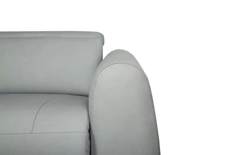 Gianna 76 Genuine Leather Power Reclining Sofa with Power Headrests and USB Ports - Spa Blue
