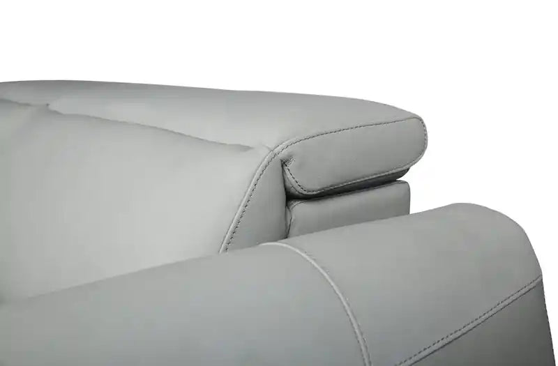 Gianna 76 Genuine Leather Power Reclining Sofa with Power Headrests and USB Ports - Spa Blue