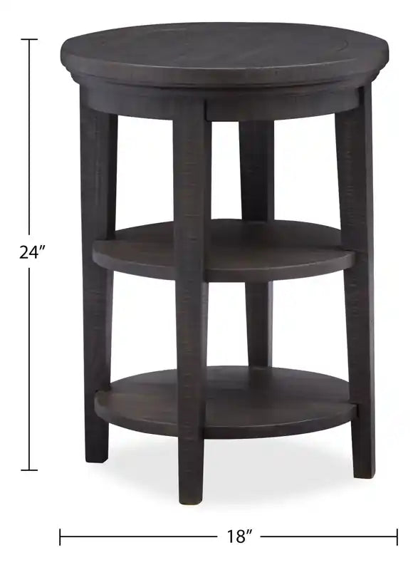 Hanson 18 Round Traditional Pine End Table
