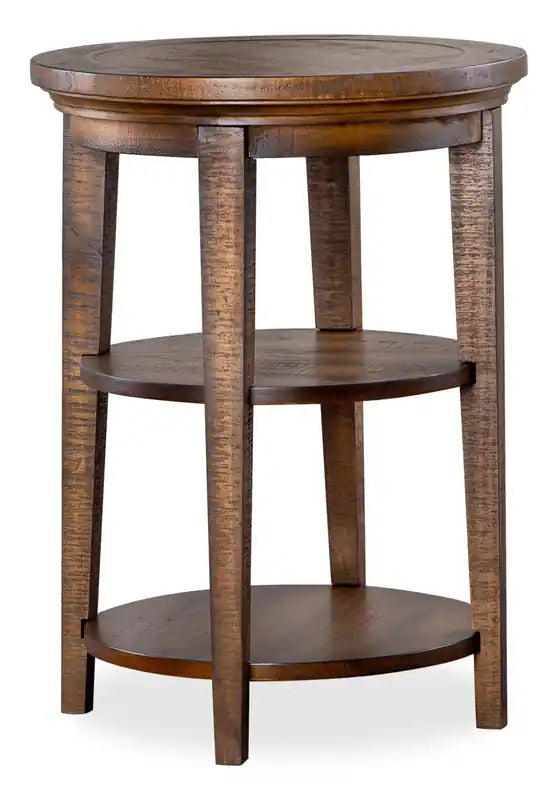 Hanson 18 Round Traditional Pine End Table
