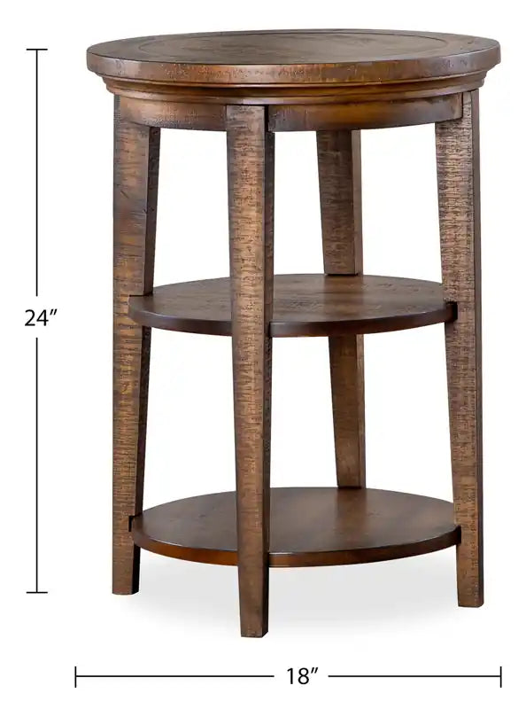 Hanson 18 Round Traditional Pine End Table