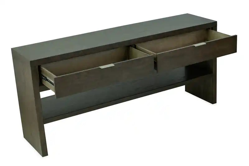 Hatfield 64 Modern Solid Wood Sofa Table with Storage - Homestead Brown