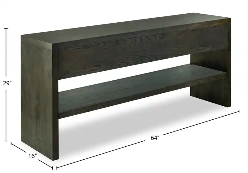 Hatfield 64 Modern Solid Wood Sofa Table with Storage - Homestead Brown