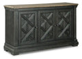 Isla Dining Server with Storage, 57.8W - Rustic Black