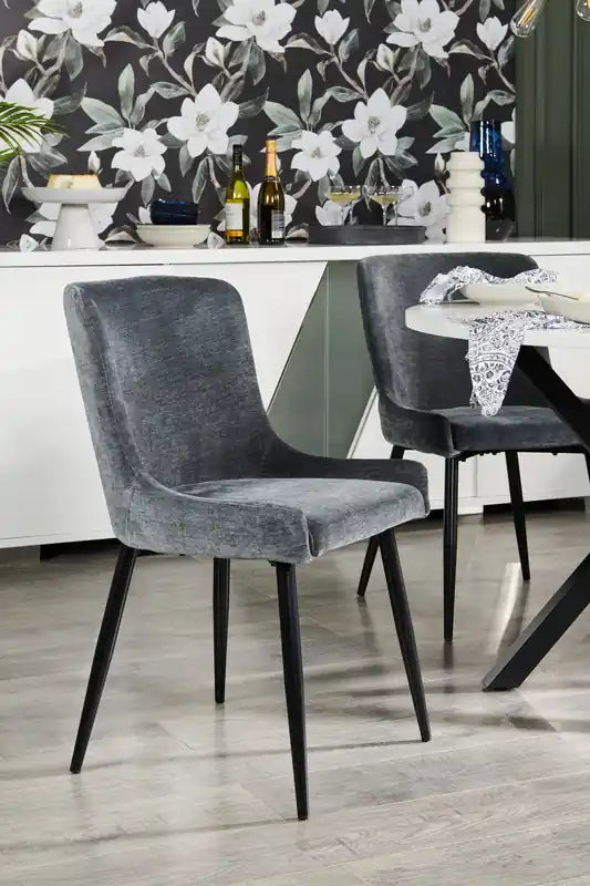 Lexi Dining Chair with Velvet-Look Fabric