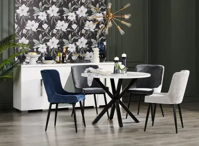 Lexi Dining Chair with Velvet-Look Fabric
