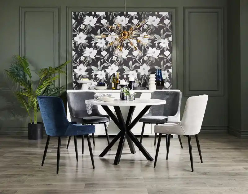 Lexi Dining Chair with Velvet-Look Fabric