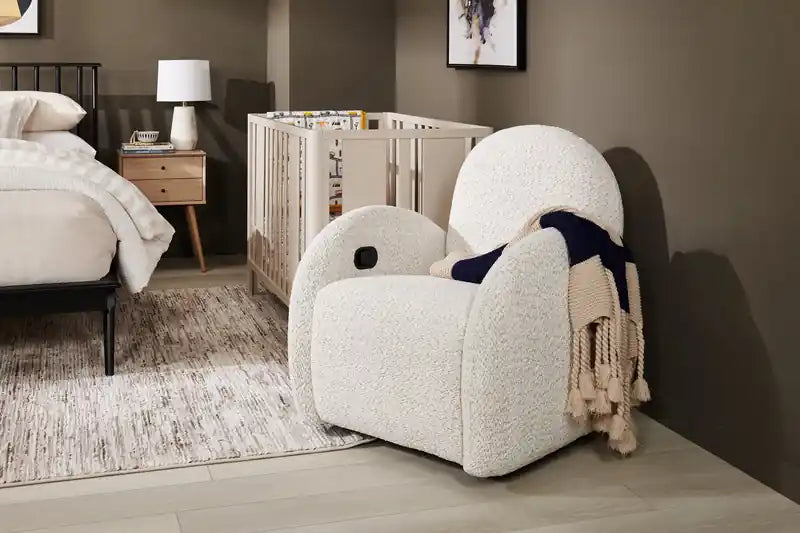Shay 33 Chenille Fabric Swivel Glider Reclining Accent Chair - River Rock Beige