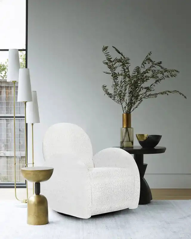 Shay 33 Chenille Fabric Swivel Glider Reclining Accent Chair - River Rock Beige