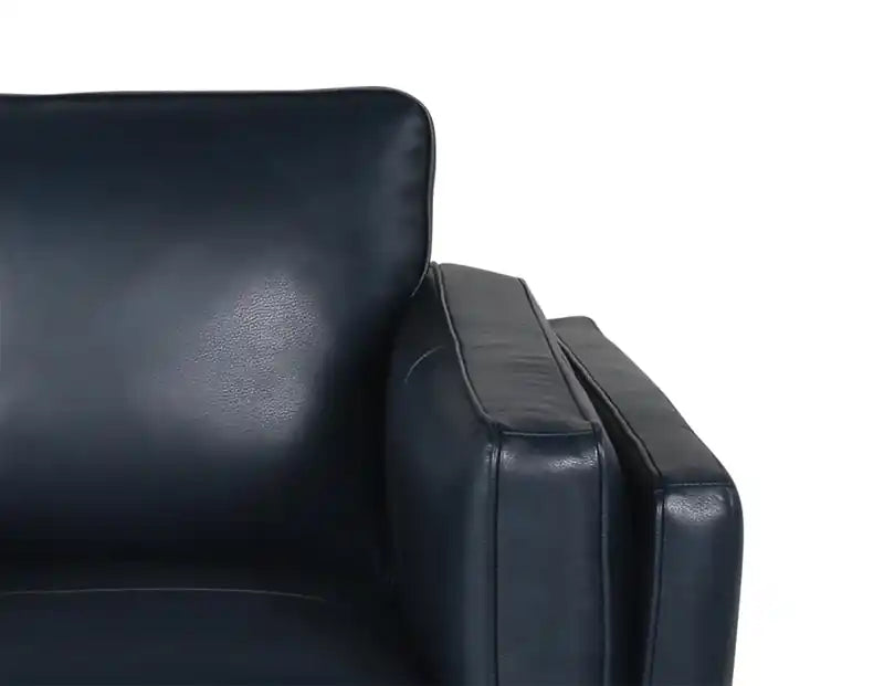 Vivia 63 Genuine Leather Loveseat with Removable Seat Cushions and Wood Base - Caramel Brown